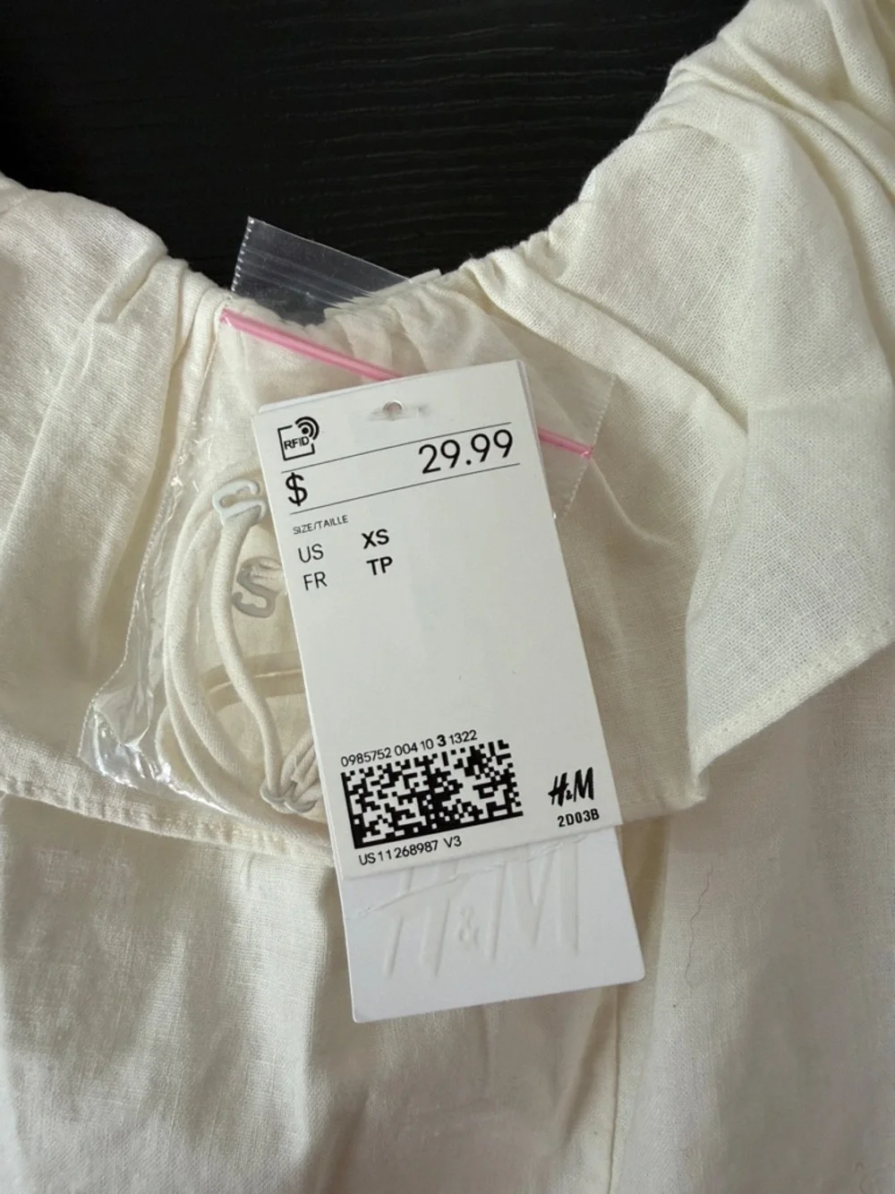 H&M white Ruffled Off-Shoulder Mini Dress - Picture 3 of 5